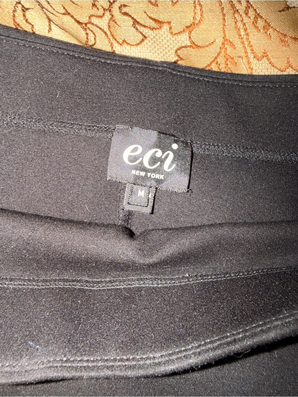 ECI New York Heavy Stretch Black Pencil Pull On Skirt, Smooth Flat Front, Sz M - Picture 6 of 14
